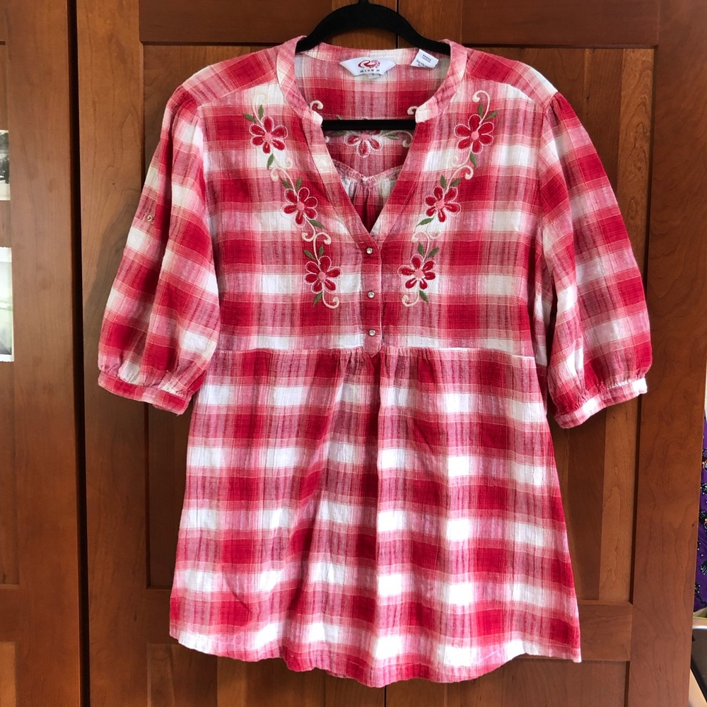 Roper Plaid Top Sz L
